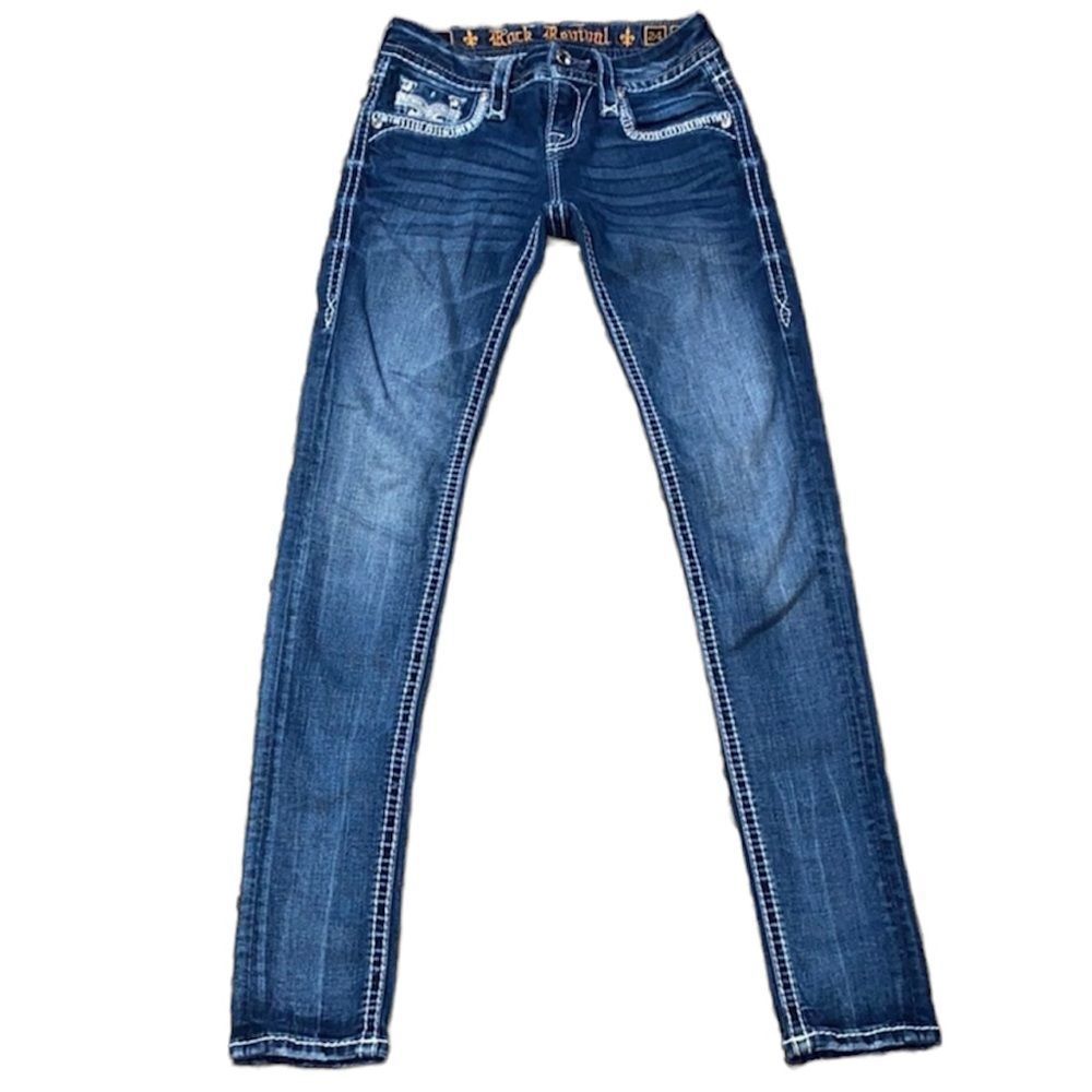 🎉HP🥳12/24 BEST N JEANS POSH PARTY •ROCK REVIVAL• JEANS SIZE 24X30